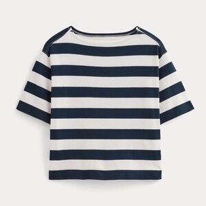 Everlane Mariner Oversized Tee - Navy/Bone Striped Short-Sleeve Tee